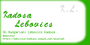 kadosa lebovics business card